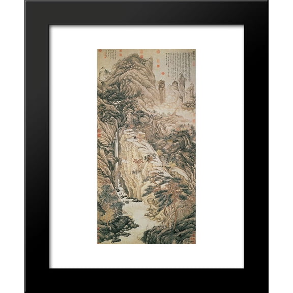 Lofty Mount Lu 20x24 Framed Art Print by Shen Zhou