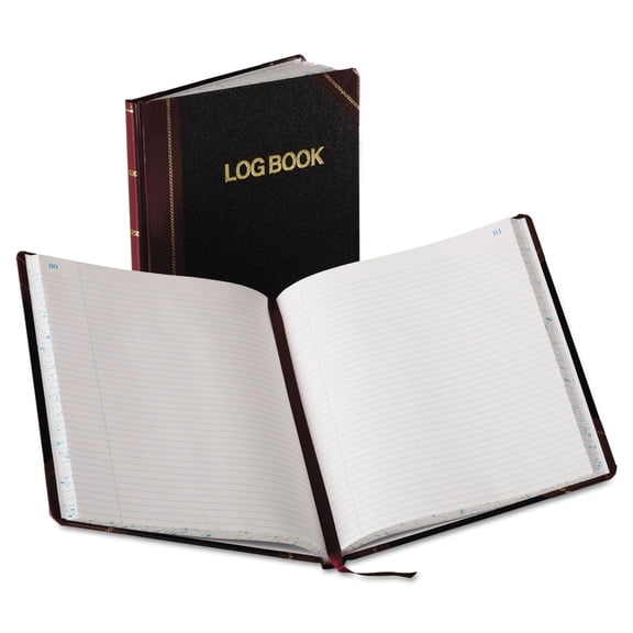 Log Book, List-Management Format with Medium/College Rule, Black/Red Cover, (150) 10.13 x 7.78 Sheets | Bundle of 2 Each