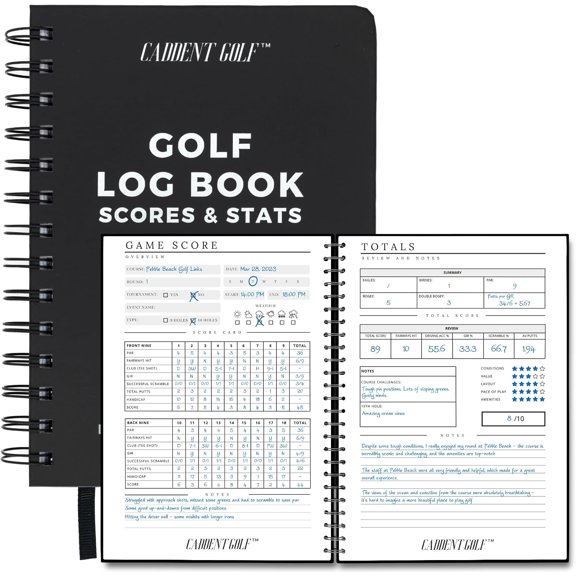 Log Book - Wire-Bound Golf Notebook and Golf Scorecard Book - Golf Journal & Log Book - 150 Pages (Scorecard Book, Hardcover)