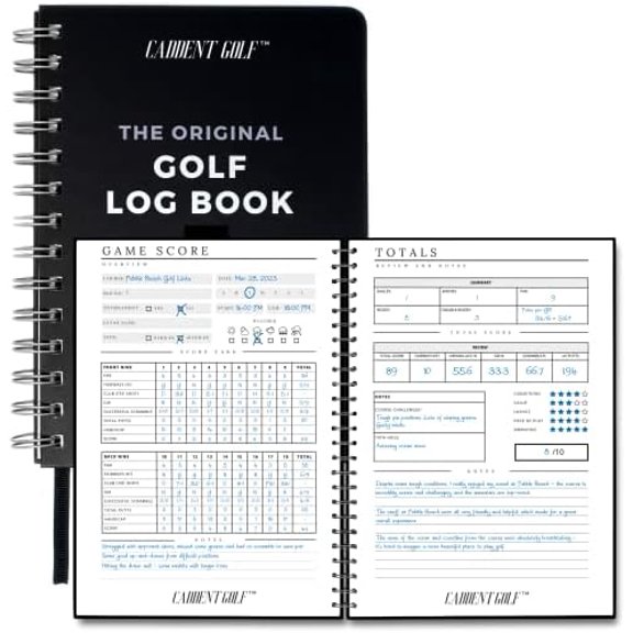 Log Book - Wire-Bound Golf Notebook and Golf Scorecard Book - Golf Journal & Log Book - 150 Pages