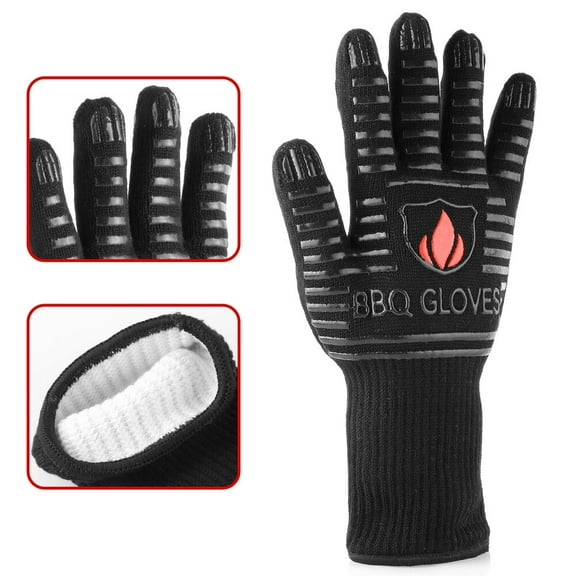Log Burner Fire Heat Proof Resistant Glove for Wood Coal Stove Fireplace Pit BBQ (Only 1 Glove, Not a Pair)
