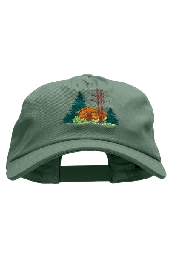 Log Cabin Embroidered Unstructured Dad Cap - Hunter Green OSFM