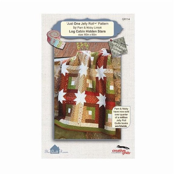 Log Cabin Hidden Stars~Quilt Pattern by Just One Jelly Roll- The Quilt Room