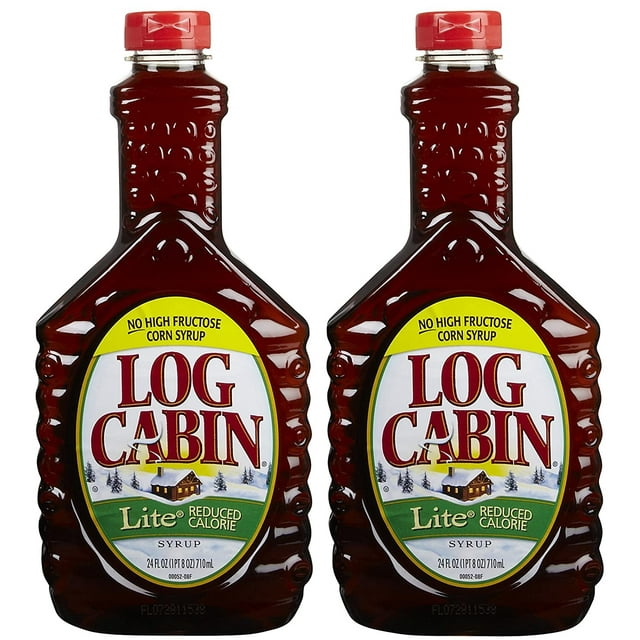 Log Cabin Lite Syrup , 24 Fl Oz (Pack of 2)