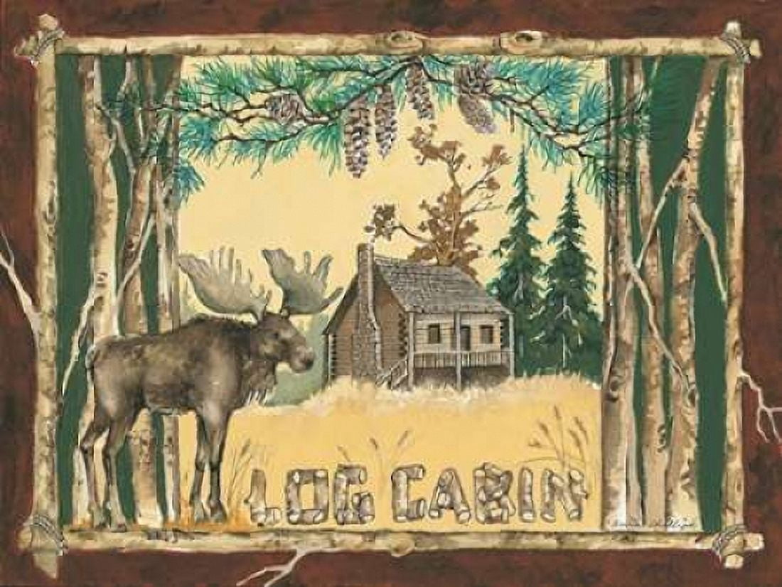 Log Cabin Moose Canvas Art - Anita Phillips (18 x 24)