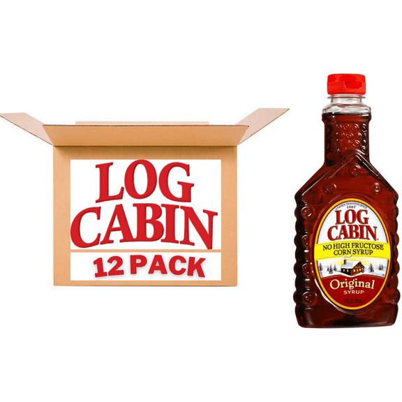Log Cabin Original Flavor Rich Delicious Pancake And Waffle Syrup 12 FL Oz.,( 12 Convenient Squeezable Bottles Bulk Box)