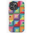 thumbnail image 1 of Log Cabin Patchwork Quilt Pattern Phone Case for iPhone 16 15 14 13 12 11 Pro Max, 1 of 2