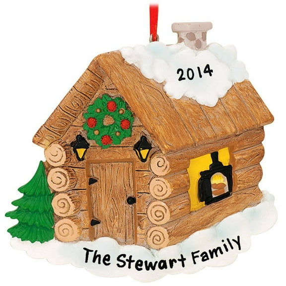 Log Cabin Personalized Christmas Ornament DO-IT-YOURSELF