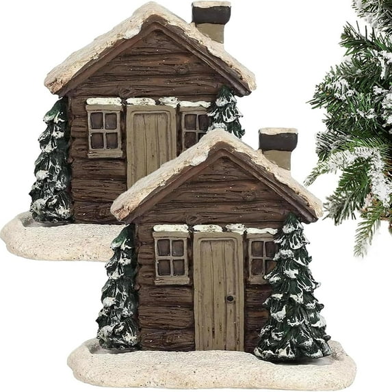 Log Cabin Snowy Winter Incense Cone Burner, Christmas Chimney Cottage Incense Burner, Christmas Cabin Incense Burner, Home Chimney Decorations