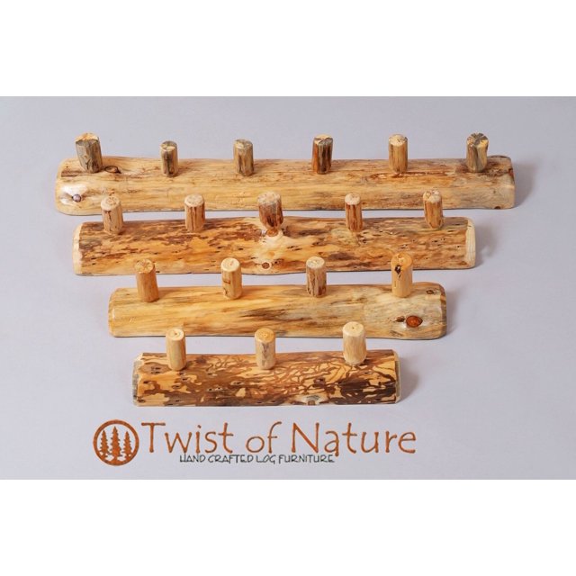 Log Coat/Hat Rack Choose your size Rustic Cabin Log Furniture