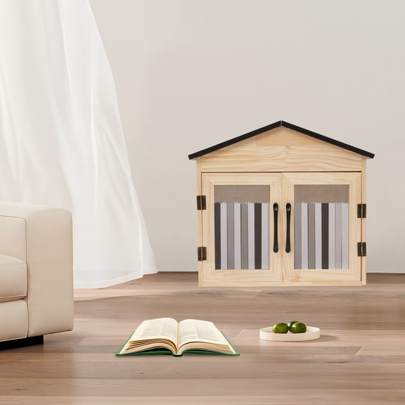 Log Color Black Top 43x28x42cm Double-Door Bookcase Transparent Acrylic Window Dustproof Outdoor Shared Book Box