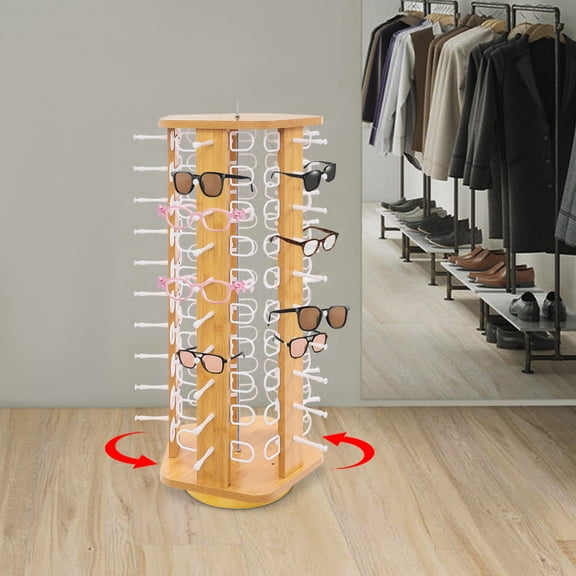 Log Color Density Board 35x74cm Counter Glasses Display Stand 360 Rotation 50 Pairs Of Glasses Display Stand