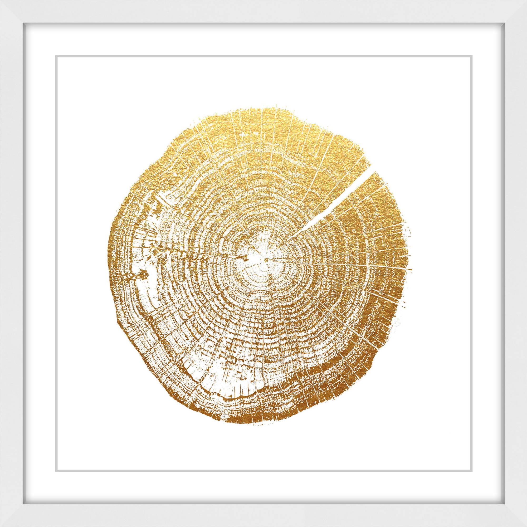 "Log Cutout Gold" Framed Painting Print