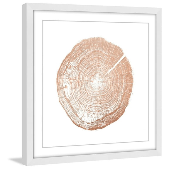 "Log Cutout Rose Gold" Framed Painting Print