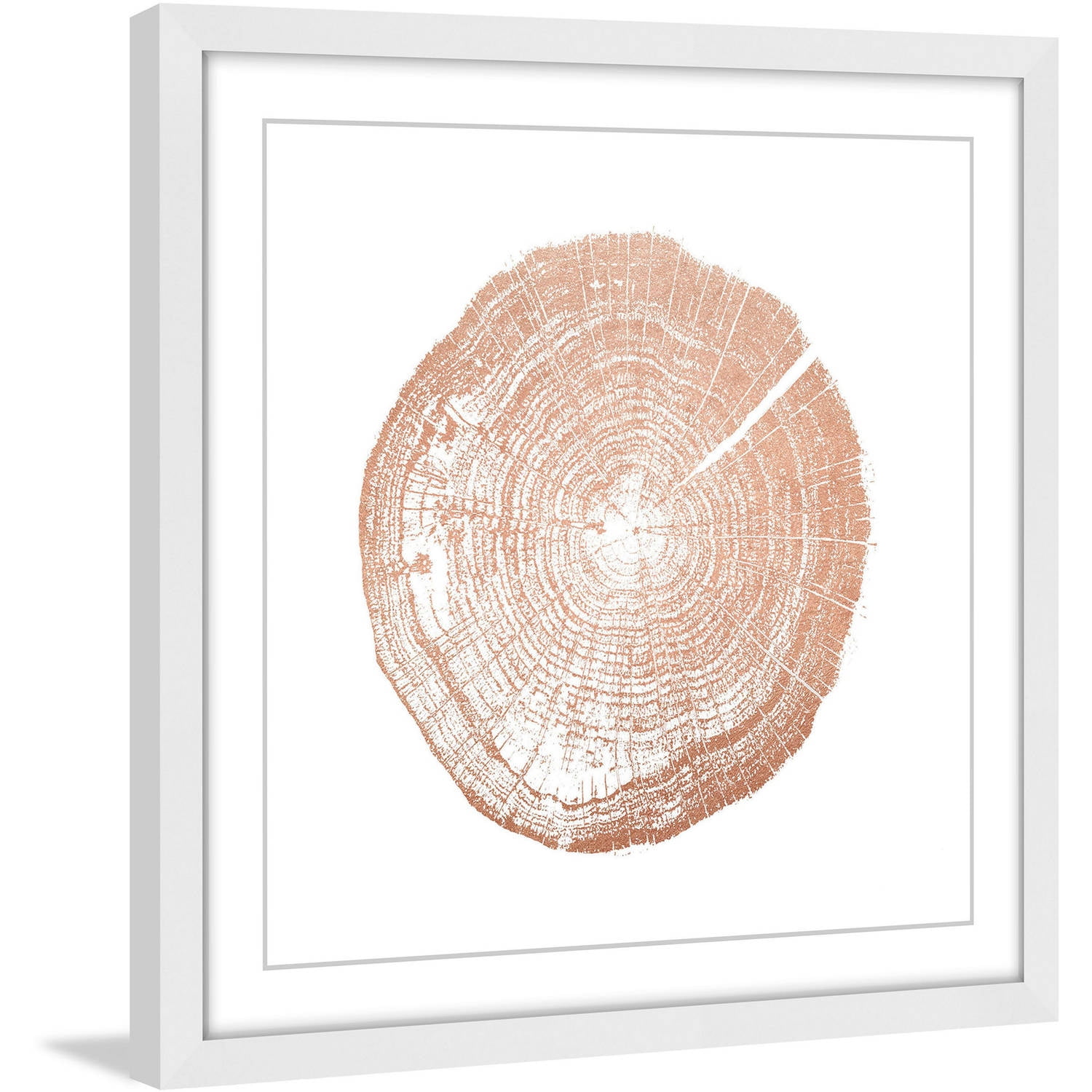 "Log Cutout Rose Gold" Framed Painting Print