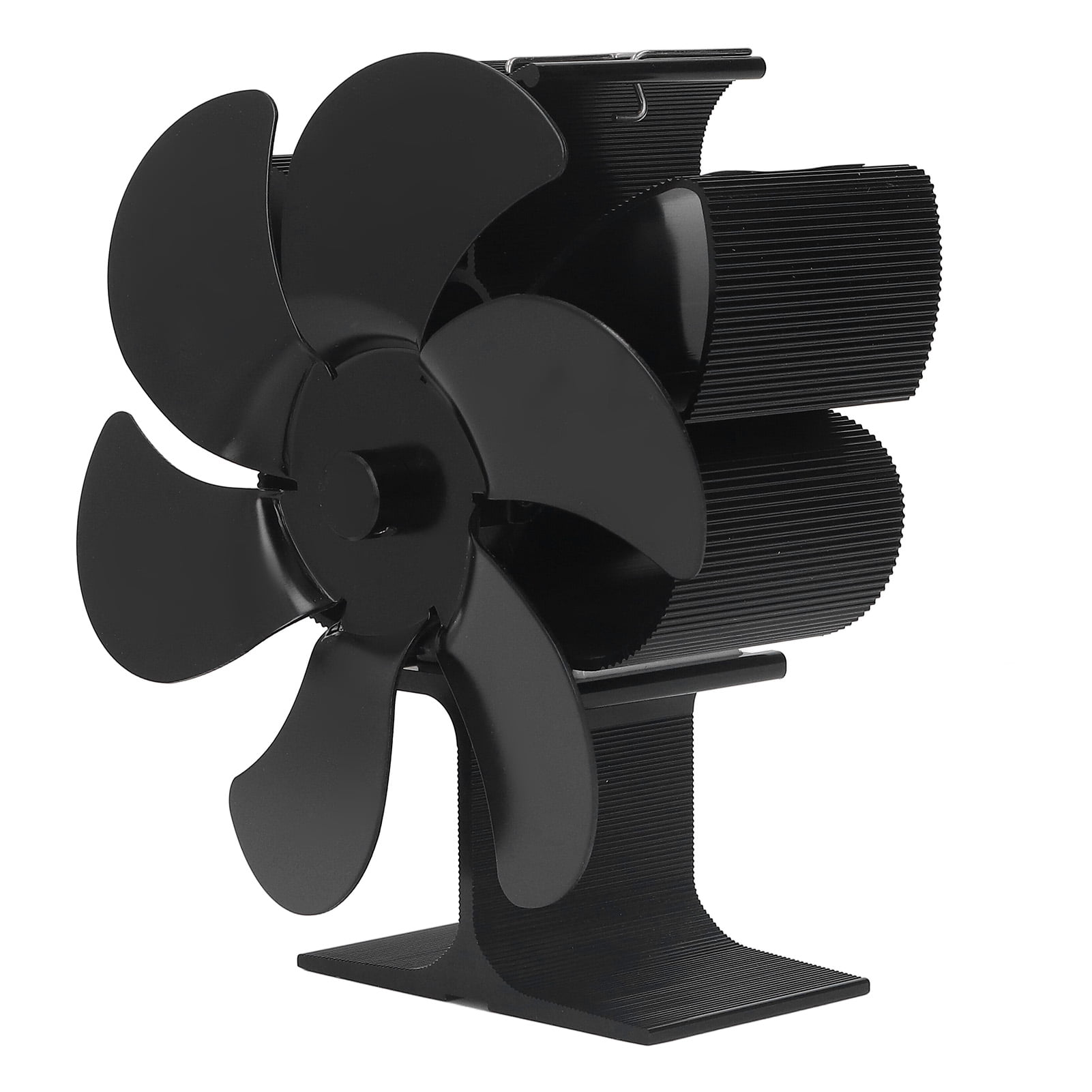 Log Fan, Black 6 Blade Stove Fan For Pellet Furnaces