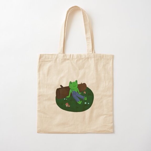 Log Frog Canvas Tote Bags, Reusable Shopping Bag
