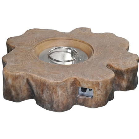 Log Glass Reinforced Concrete Firepit in Brown
