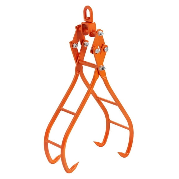 Log Grapple 28 Inch 4 Claw, Timber Claw Hook for Tractors, ATVs, Trucks - 2205lbs Log Lifting Tongs, Steel Logging Tongs with Swivel Ring