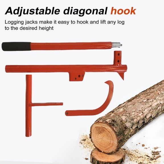 Log Lifter Carbon Steel Rustproof Corrosion Resistant Heavy Duty Log Jack Ergonomic Handle Adjustable Versatile Log Roller Tool-A