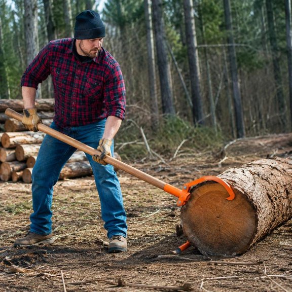 Log Lifter, heavy duty timber jack with adjustable cant hook, supports logs up to 15 inches in diameter