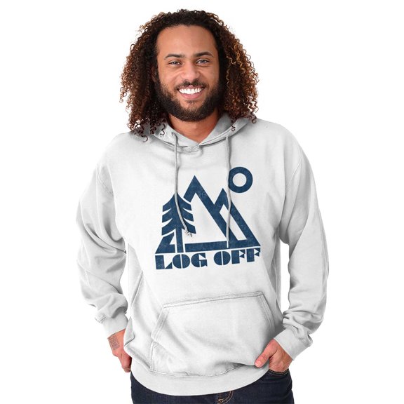 Log Off Nature Outdoors Hike Camping Hoodie Sweatshirt Women Men Brisco Brands M