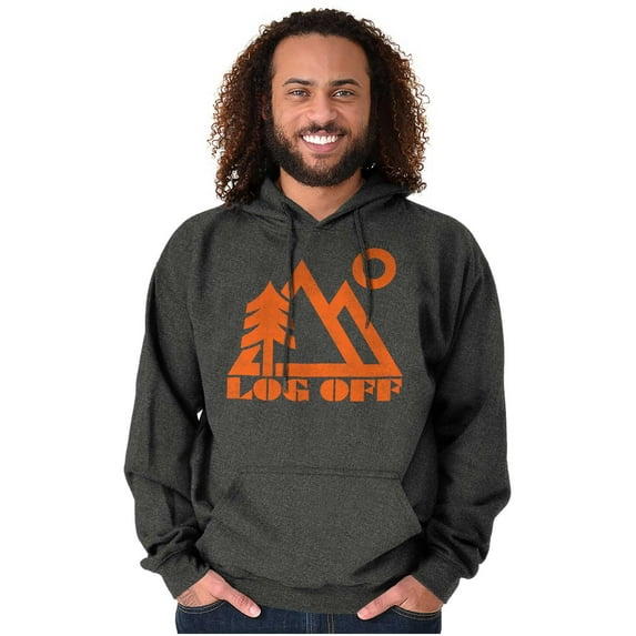 Log Off Nature Outdoors Hike Camping Hoodie Sweatshirt Women Men Brisco Brands S