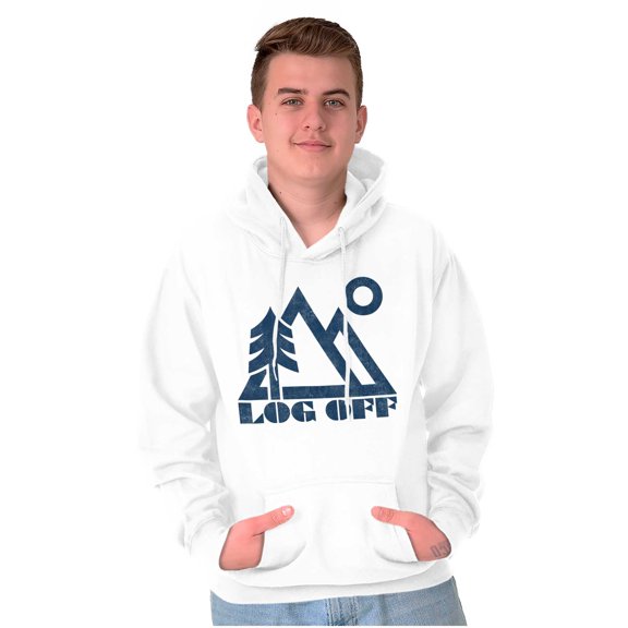 Log Off Nature Outdoors Hike Camping Hoodie Sweatshirt Women Men Brisco Brands S
