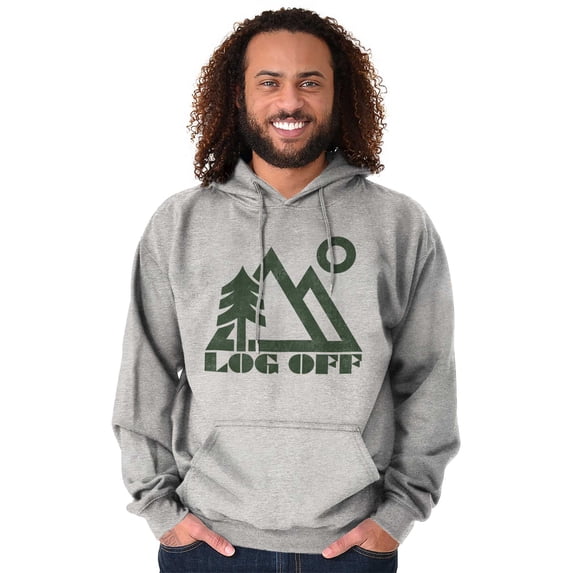 Log Off Nature Outdoors Hike Camping Hoodie Sweatshirt Women Men Brisco Brands S