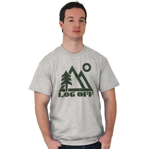 Log Off Nature Outdoors Hike Camping Plus Size Crewneck Graphic Tee Shirt Brisco Brands 2X