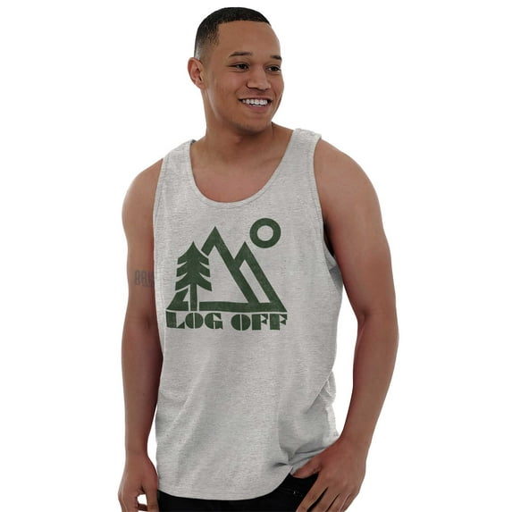 Log Off Nature Outdoors Hike Camping Plus Size Graphic Tank Top Brisco Brands 2X