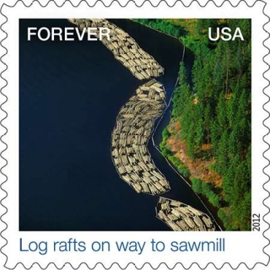 Log Rafts Canvas Art - US POSTAL SERVICE (24 x 24)