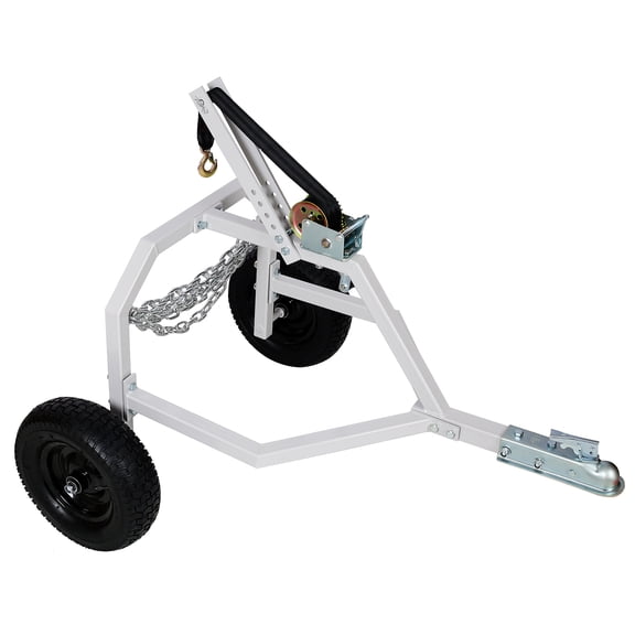 Log Skidding Arch Manual Winch 1000Lbs Capacity Max 18 Inch Diameter 16.5-inch Pneumatic Tires Heavy Duty Log Dolly