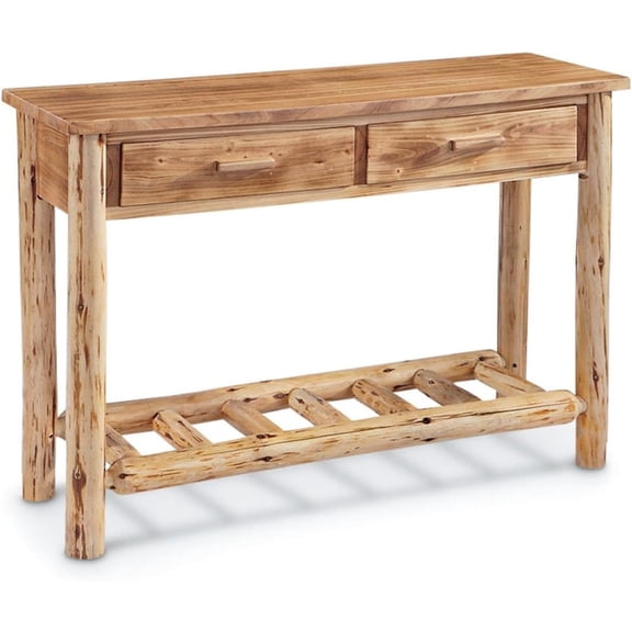 Log Sofa Table, Console Tables for Entryway, TV Stand, Rustic, Cabin Decor