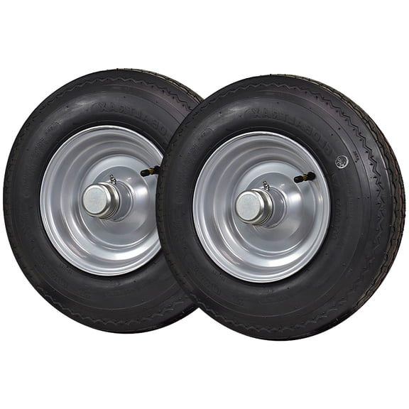 Log Splitter Wheel 4.80X8 GlobalTrax Tire LRC on Silver Integral Wheel with 1 Inch Bearings - 2 Pack