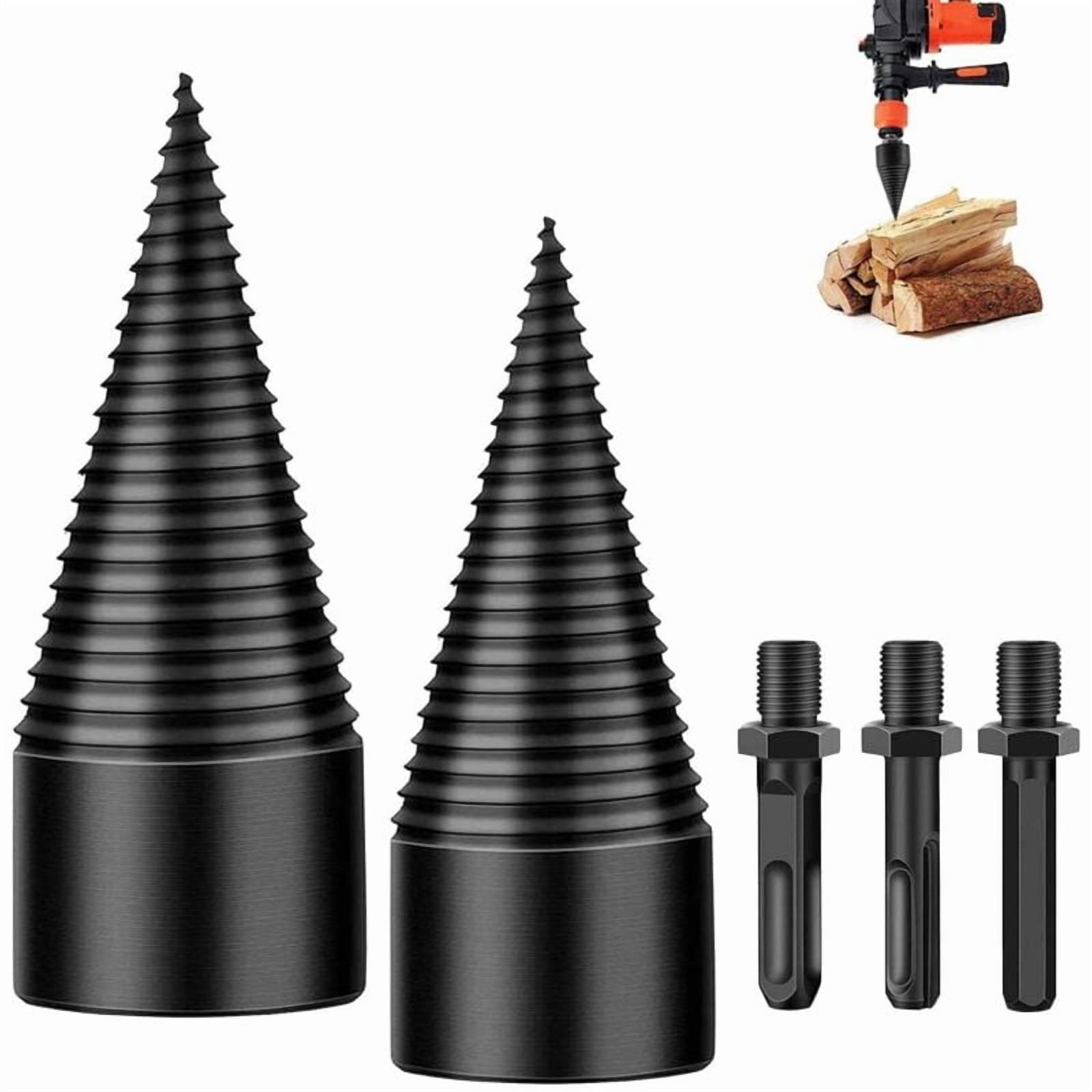 Log Splitter Wood Splitter 32mm/42mm Cone Drill Bit Wood Splitting Wood Cutting Tool with Hex Shank, Square Shank, Round Shank