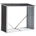 thumbnail image 1 of Hypeshops Log Storage Shed with Log Holder and Firewood Rack, Steel, 1 of 7