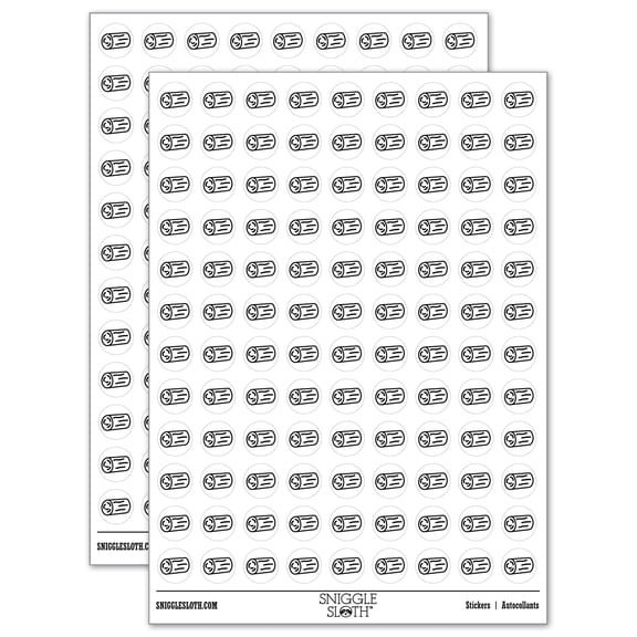 Log Tree Doodle 200+ Round Stickers - White - Gloss Finish - 0.50" Size