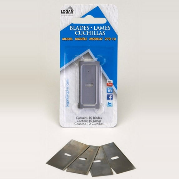 Logan #270 Mat Cutter Blades, 10/Pkg.