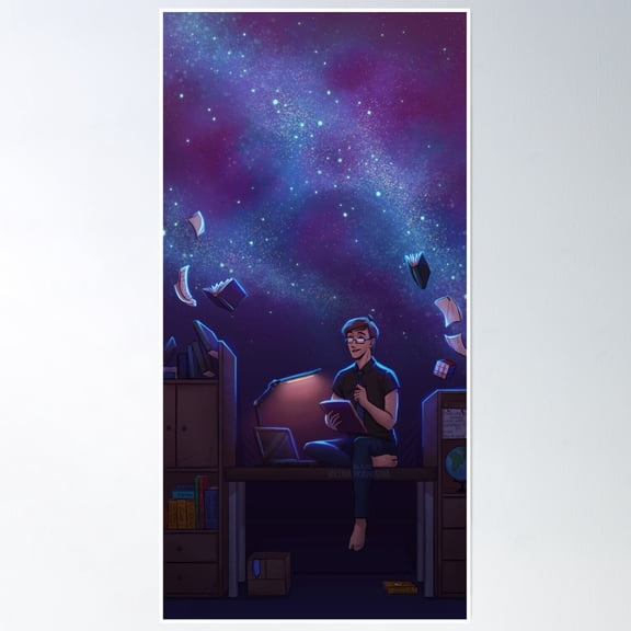Logan And Outer Space Poster Wall Art, Modern Wall Decor, 8x12 UNFRAMED