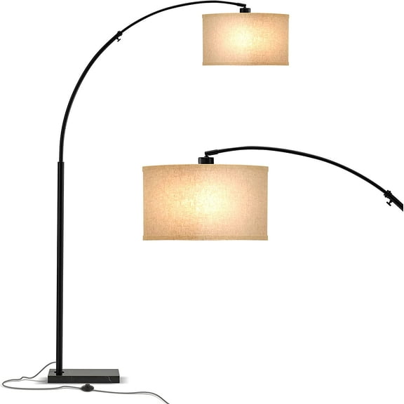 Logan Arc Floor Lamp, Bright Standing Lamp for Living Rooms, Offices & Bedrooms, Modern Living Room Dcor, Tall Hanging Floor Lamp for Reading and More  Black
