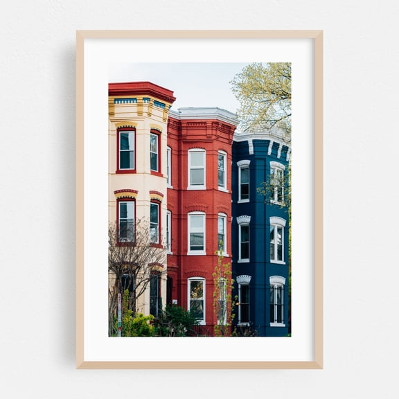 Logan Circle Residential 02 - Washington District of Columbia Photography Architecture City Street Photography Oak Framed Wall Art Print 5 x 7 inches