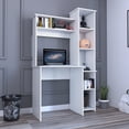 thumbnail image 1 of Logan Desk with Five Cubbies, White Finish, 38.7" Wide Office Desk with Storage Shelves for Home & Workspace, 1 of 7