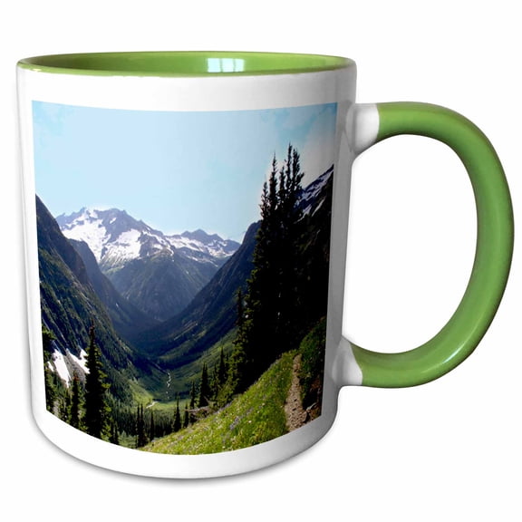 3drose, Logan from Easy Pass - North Cascades National Park, 11oz Two-tone Green Mug