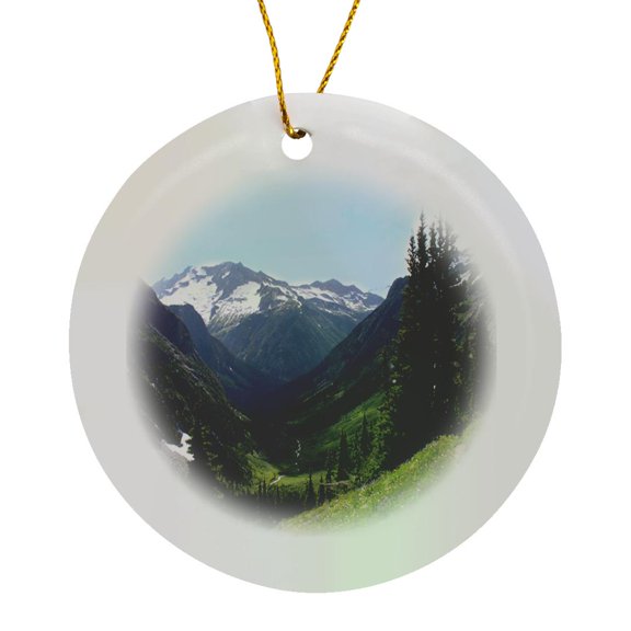 3drose, Logan from Easy Pass - North Cascades National Park, Circle Porcelain Ornament