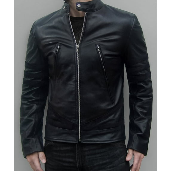 Logan - Mens Black Vintage Motorcycle Style Leather Jacket