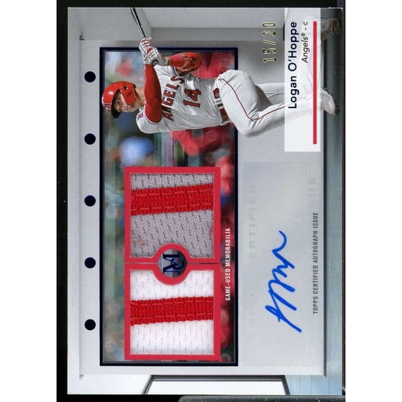 Logan O'Hoppe /20 2024 Topps Museum Collection Dual Relic Autograph Sapphire #LO