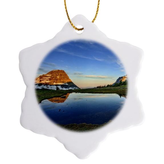 3drose, Logan Pass, Glacier National Park, Montana - Us27 Aje0061 - Adam Jones, 3 inch Snowflake Porcelain Ornament