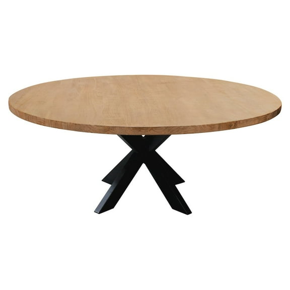 Logan Round 72" Dining Table In Natural Mango Solid Wood Finish