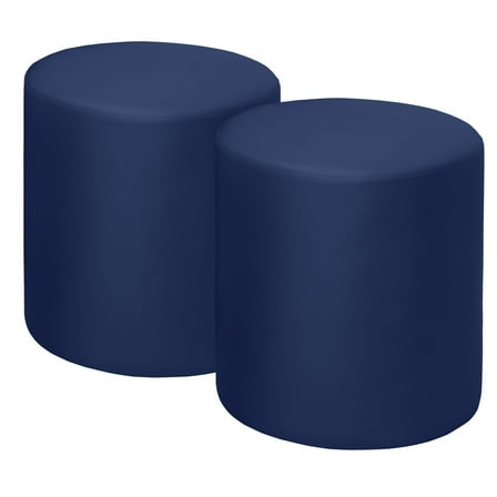 Logan Round Ottoman (Set of 2) Naval Blue